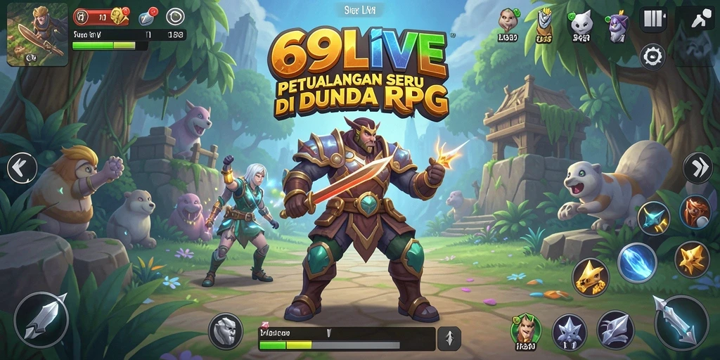 Tangkapan layar utama 69LIVE menampilkan aksi seru dalam dunia RPG.