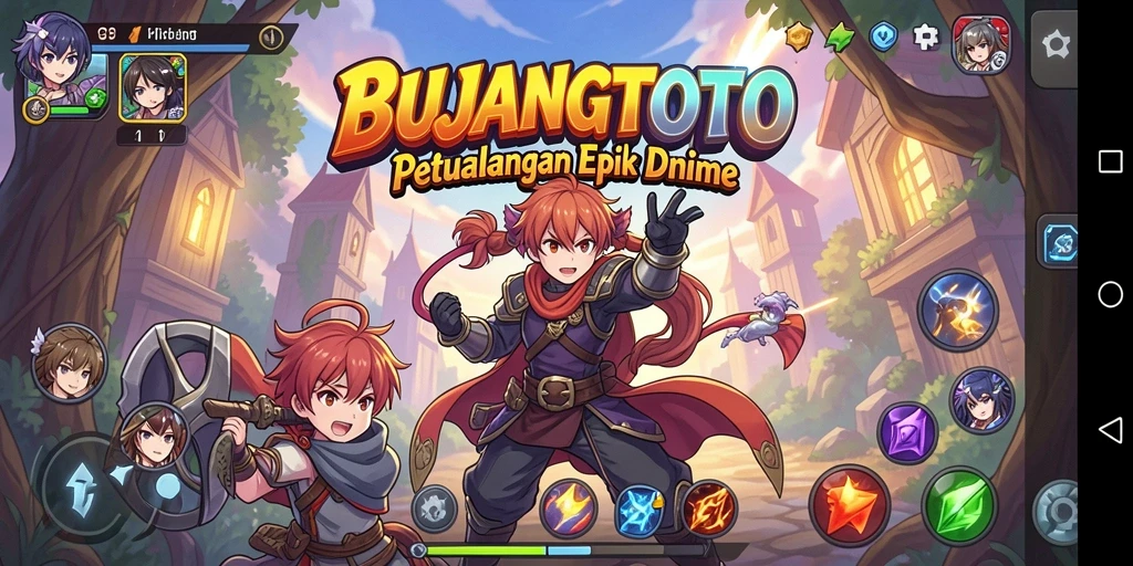 Tampilan gameplay menarik dari BUJANGTOTO dengan karakter Anime.