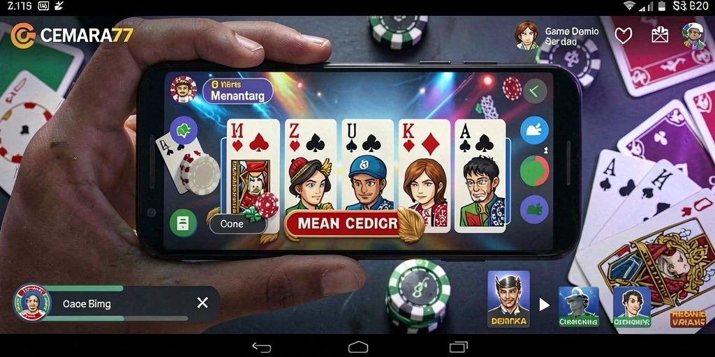 Tampilan gameplay seru dari CEMARA77 yang menggugah selera bermain.