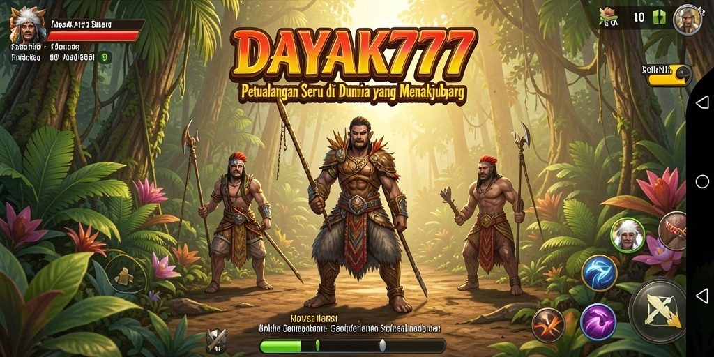 Screenshot utama menunjukkan aksi seru dalam permainan petualangan.
