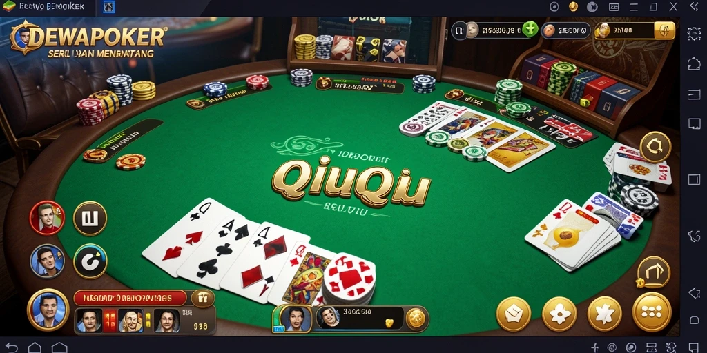 Tampilan menarik dari gameplay QiuQiu DEWAPOKER.