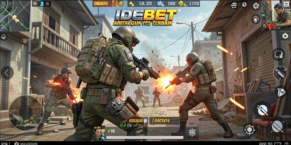 Tangkapan layar gameplay IDEBET menampilkan aksi menembak yang mendebarkan.
