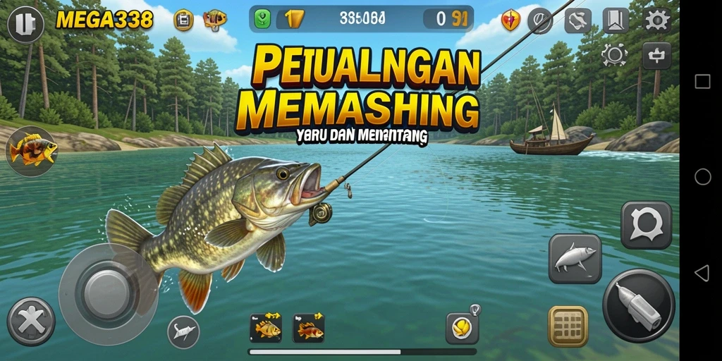 Tampilan mendebarkan gameplay memancing di MEGA338.