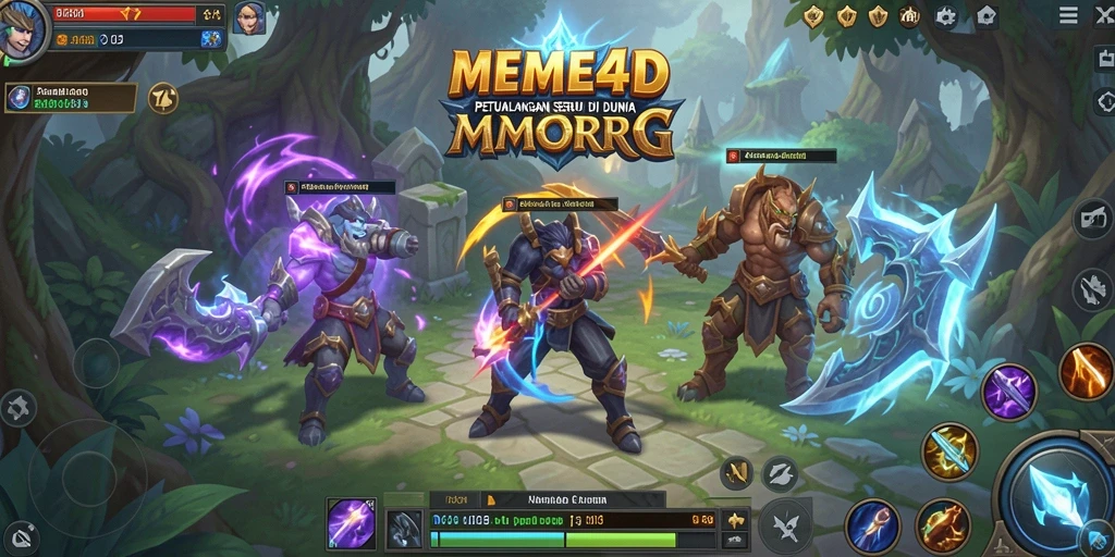 Tampilan seru gameplay dalam dunia fantasi MMORPG.