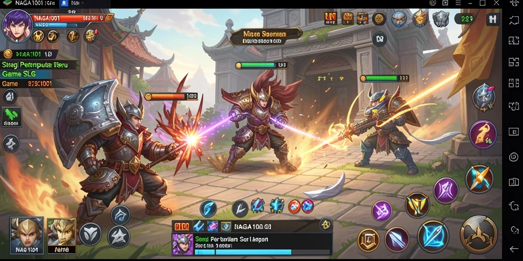 Screenshot gameplay NAGA1001 menampilkan pertempuran strategis yang menarik.