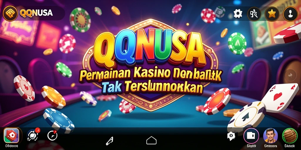 Screenshot utama QQNUSA menampilkan keseruan permainan Kasino dengan grafis menawan.