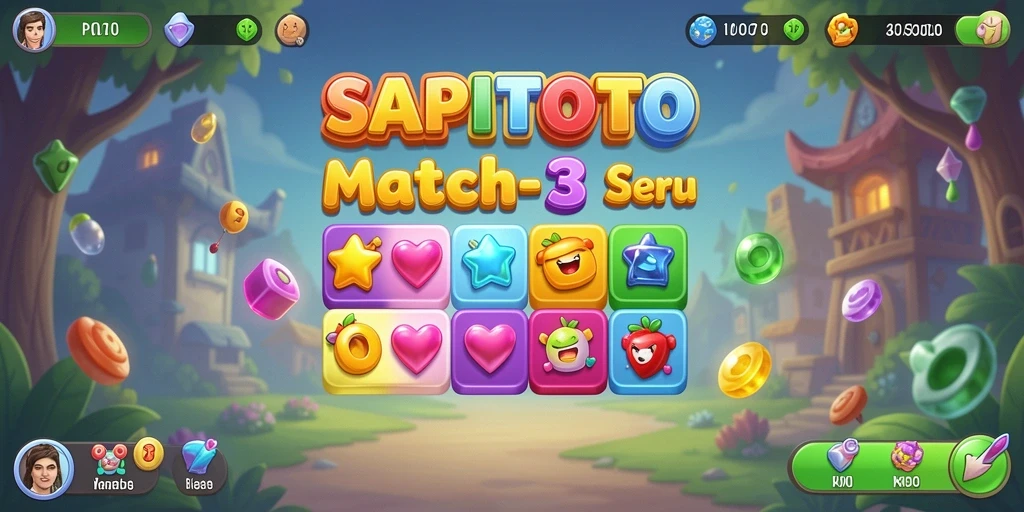 Tampilan menarik dari gameplay SAPITOTO dalam aksi Match-3.