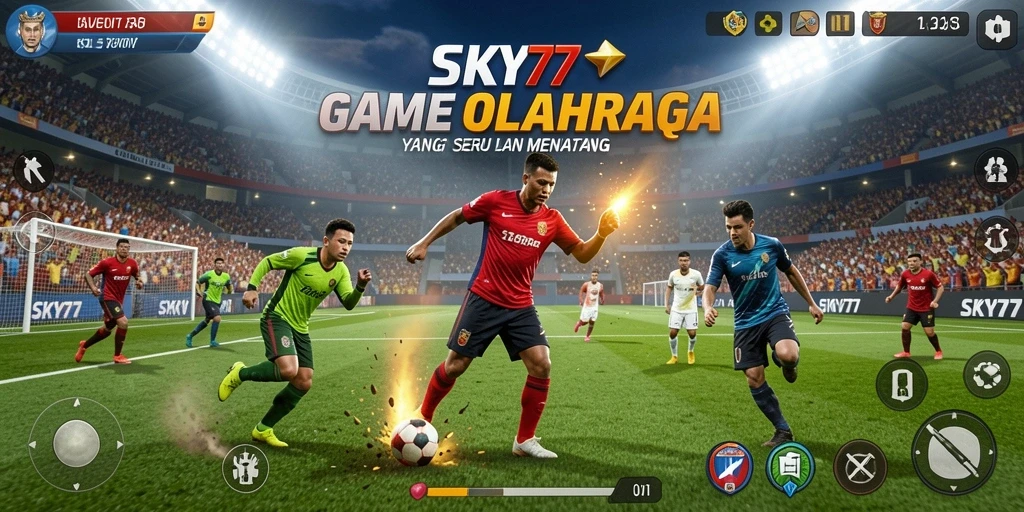 Tampilan permainan <strong>SKY77</strong> yang seru dengan aksi olahraga nyata.