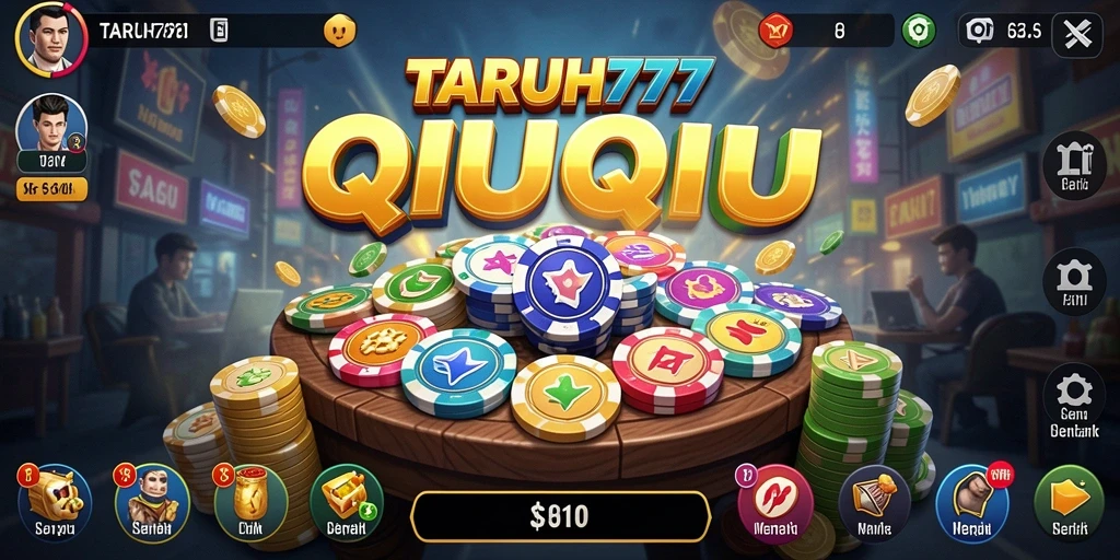 Screenshot TARUH777 menampilkan aksi seru dalam permainan QiuQiu.